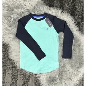 Nautica‎ Pool Blue Long Sleeve Logo Raglan Size 5